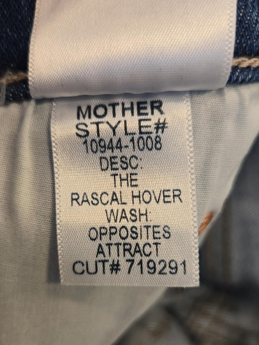 MOTHER The Rascal Hover Jeans Opposites Attract High Waist Straight Leg Size 25